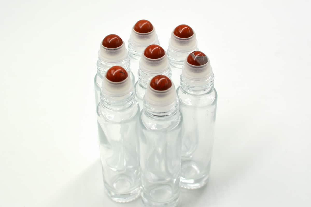 Red Jasperr 10ml Essential oils: Semi-Precious Stone Rollerballs.