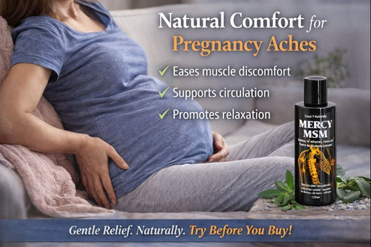 Natural pregnancy muscle comfort using Mercy MSM by Cloud 9 Naturally