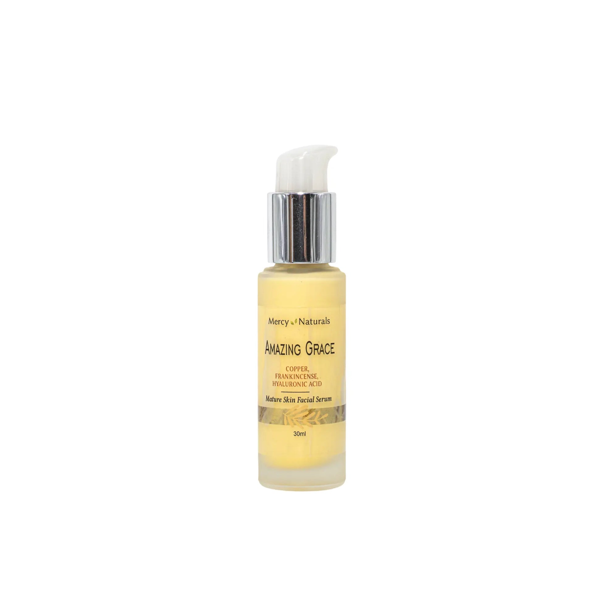 Bottle of 'Amazing Grace' skincare serum on a white background