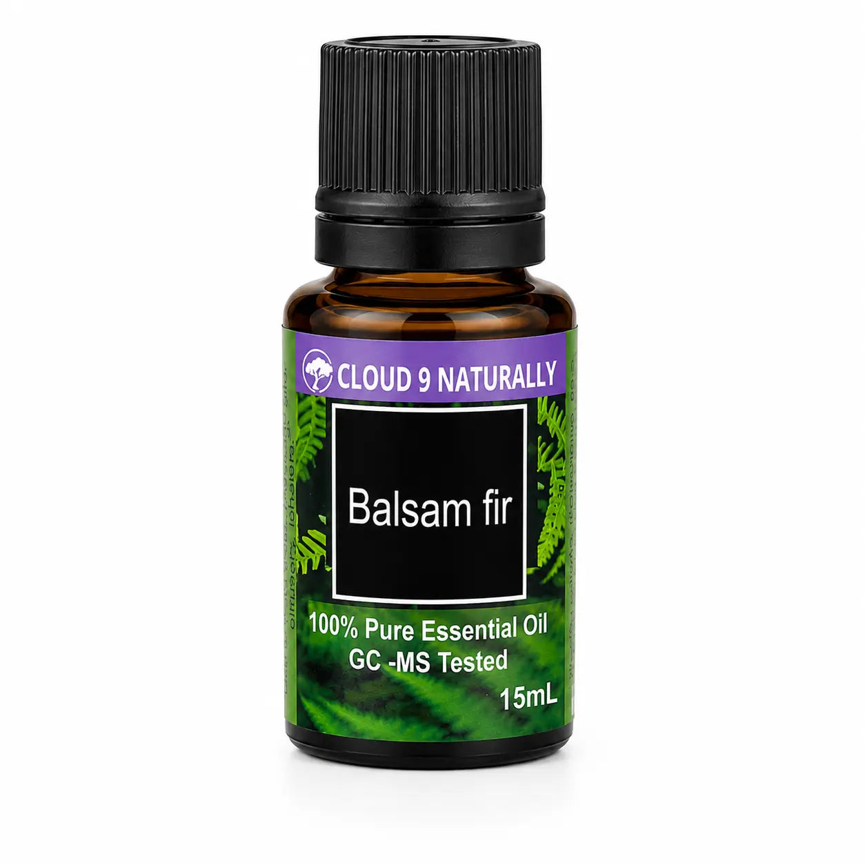 Balsam Fir essential oil on white background
