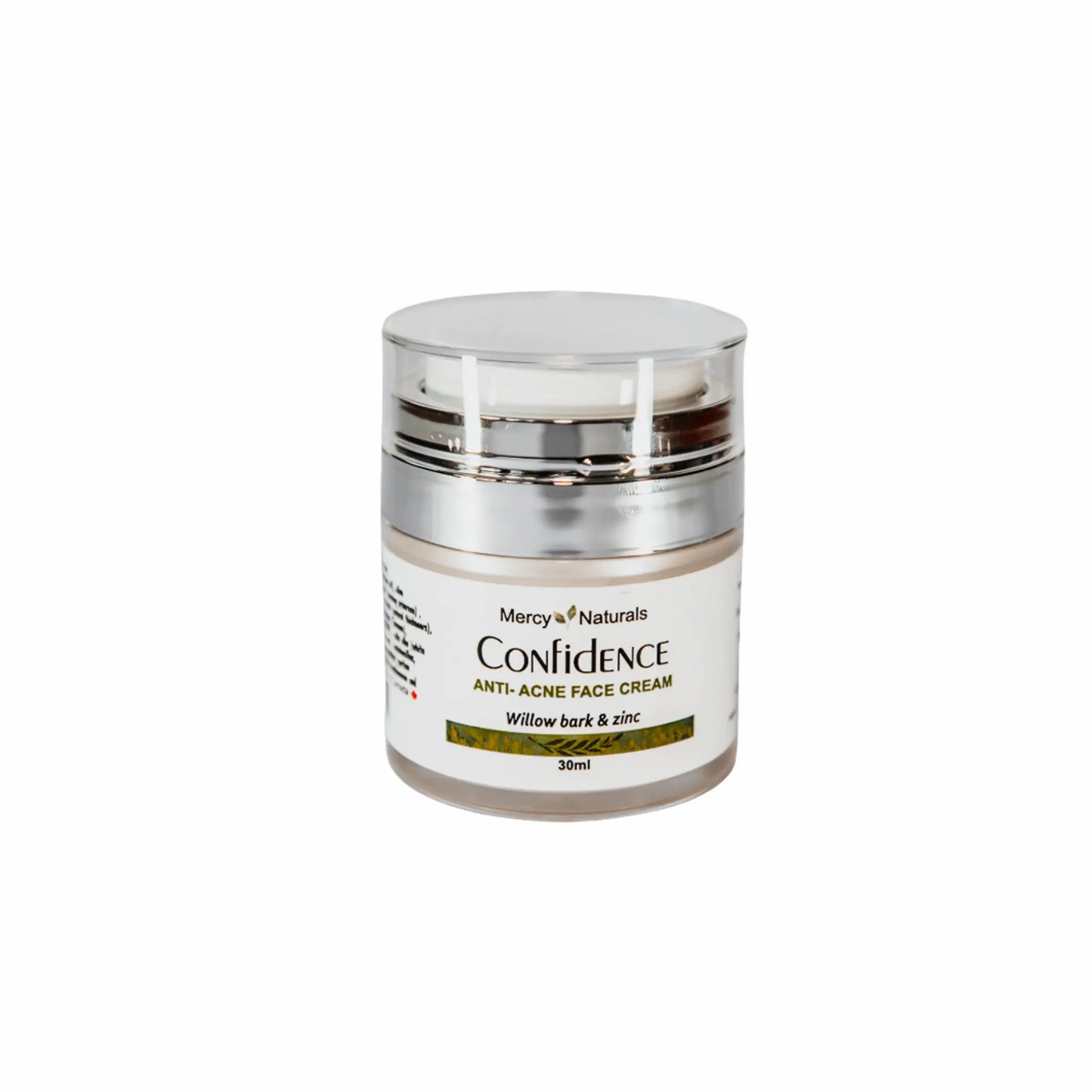 Jar of Mercy Naturals Confidence Anti-Acne Face Cream on a white background