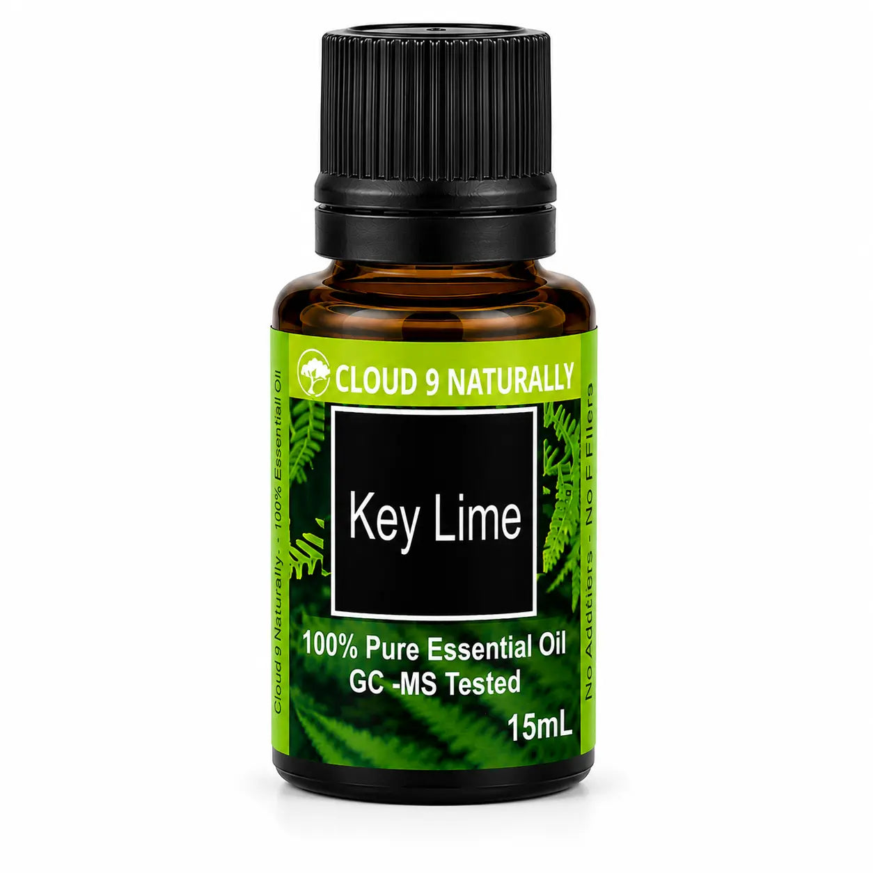 Key Lime essential Oil on white background