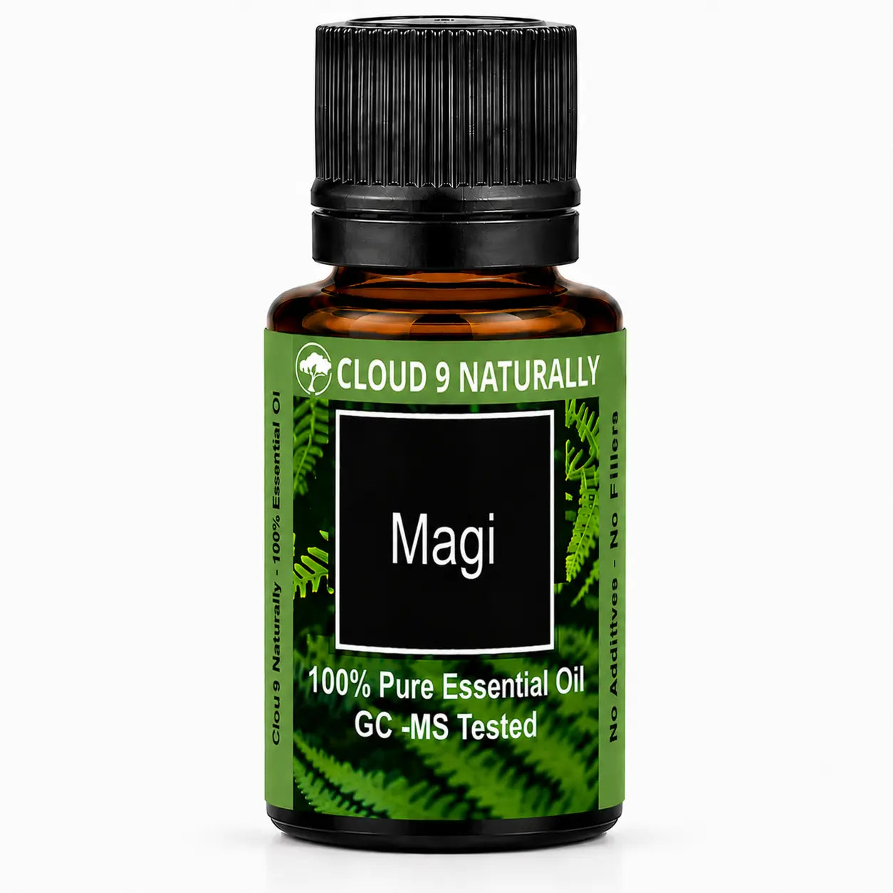 Magi essential Oil on white background