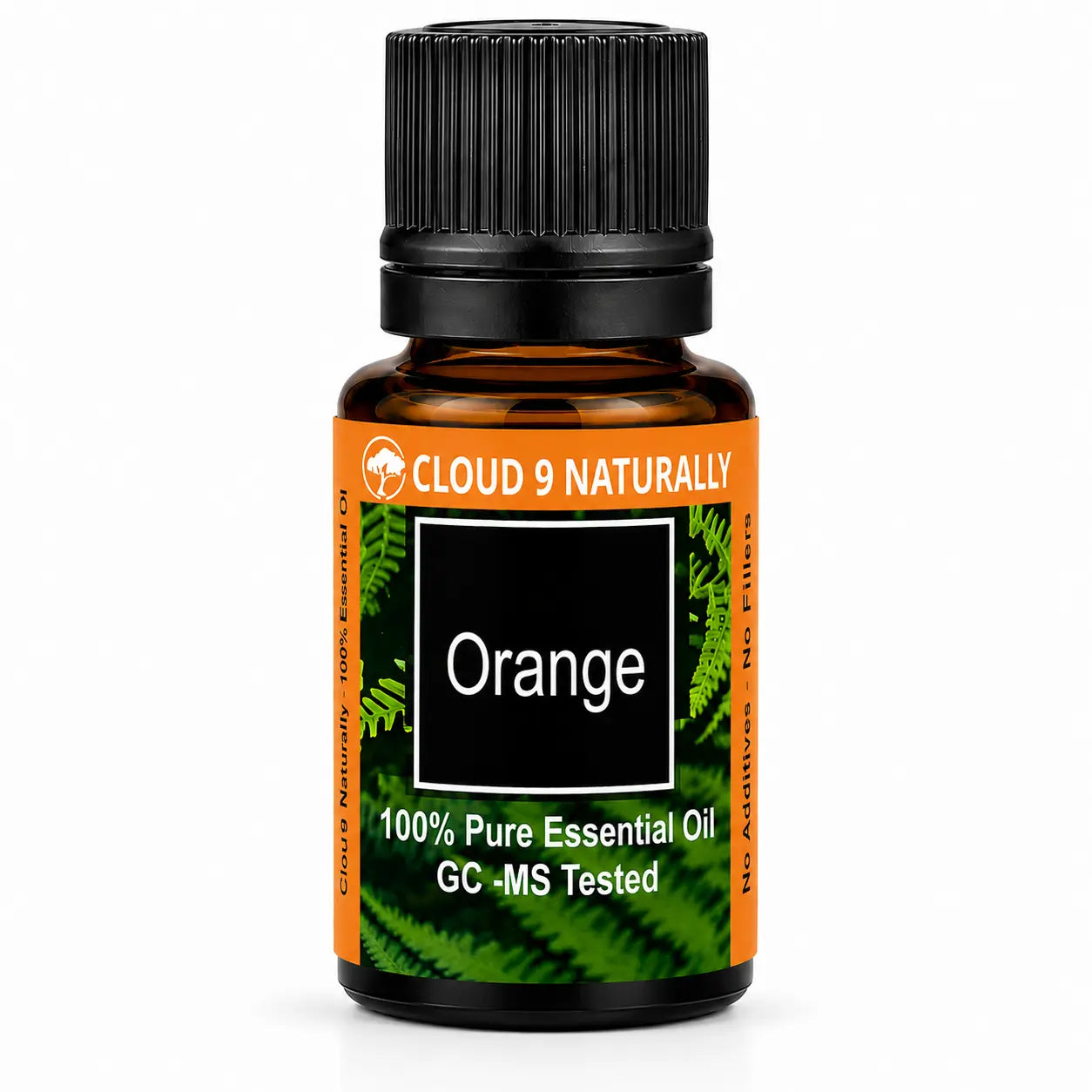 Orange essential Oil on white background