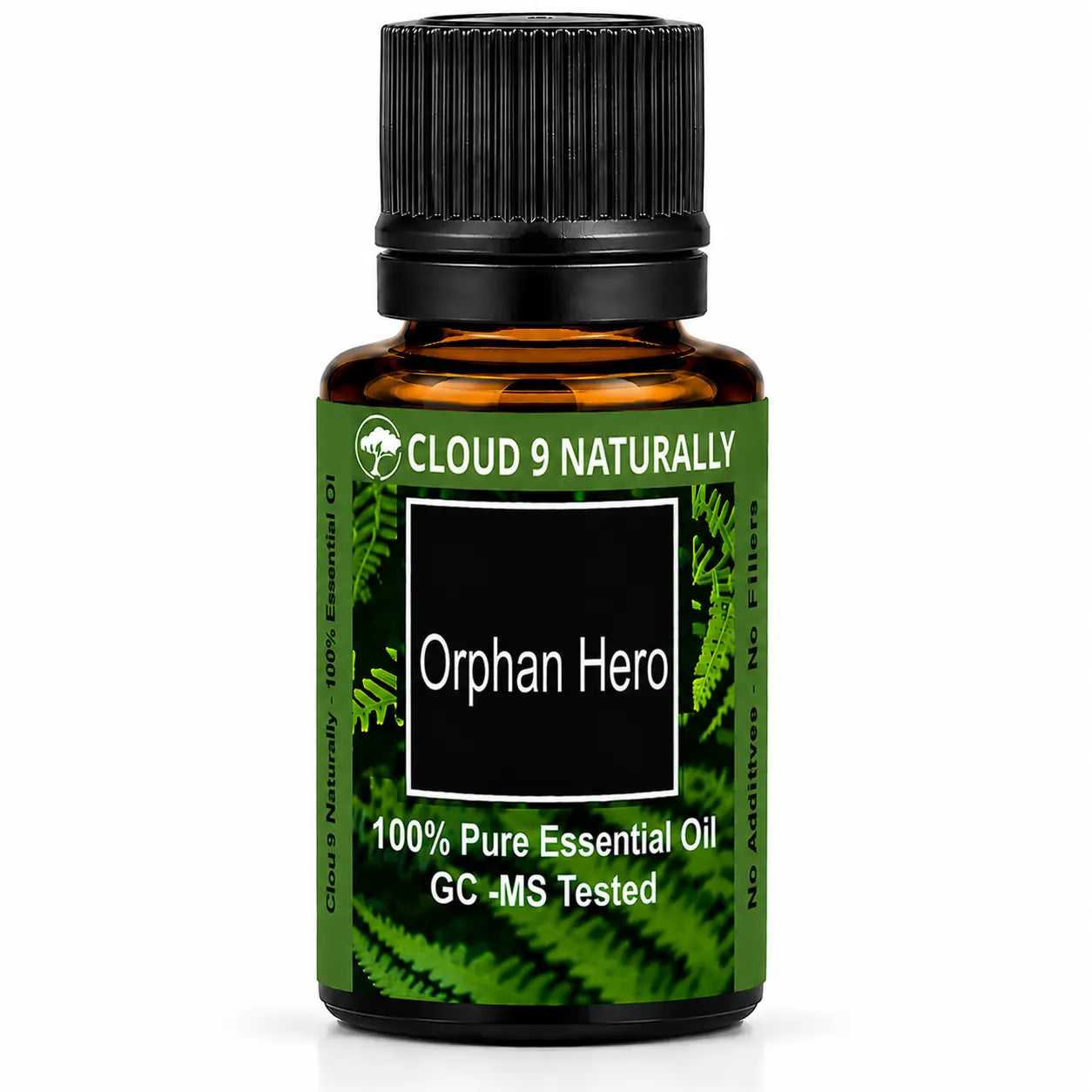 Orphan Hero essential Oil on white background