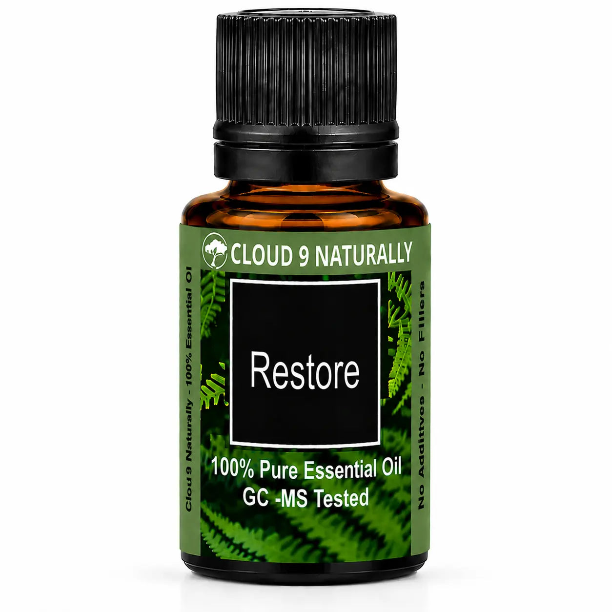 Restore essential Oil on white background