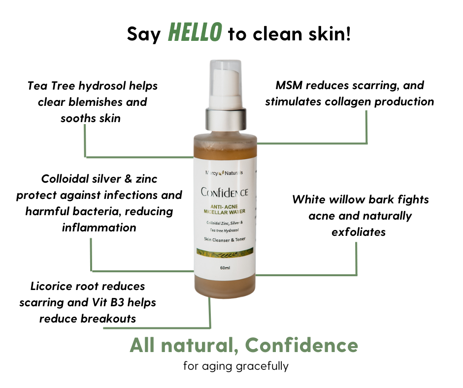 Confidence:  Willow Bark and Zinc Anti Acne Micellar water