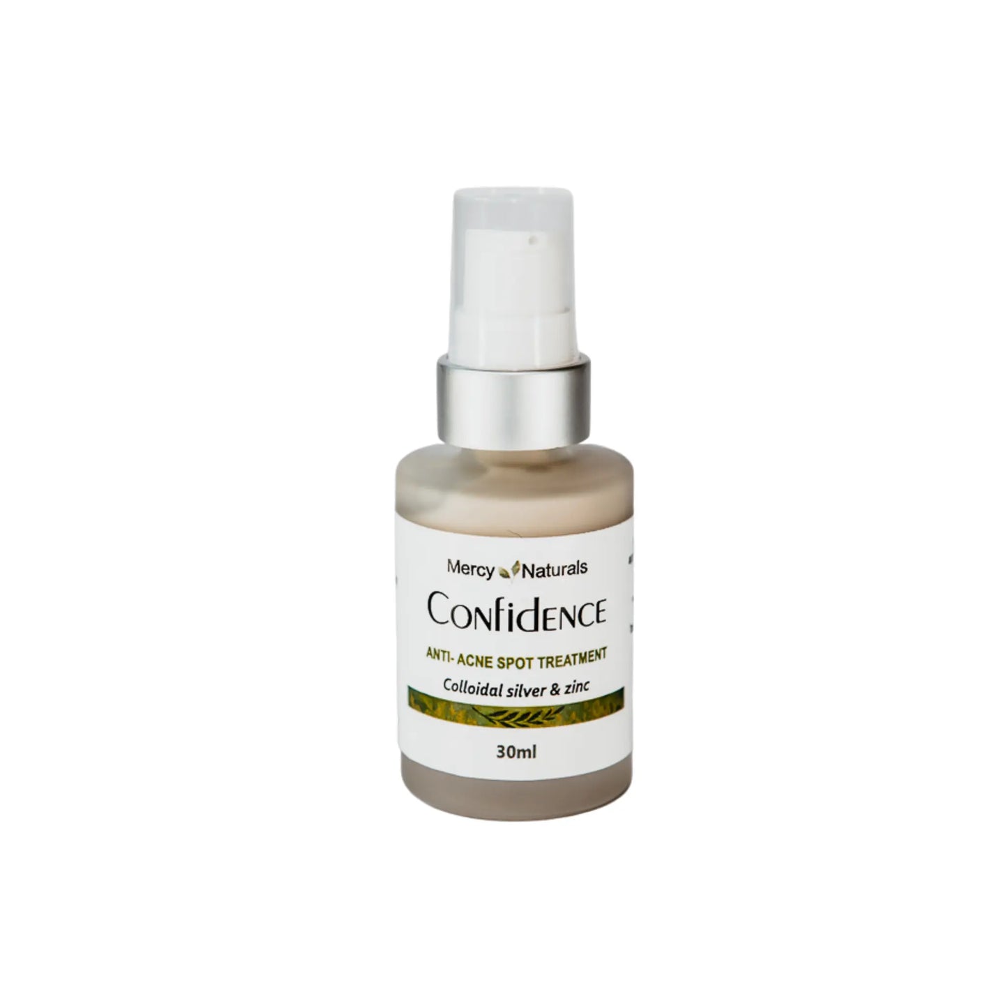 Bottle of Confidence anti-acne spot treatment on a white background