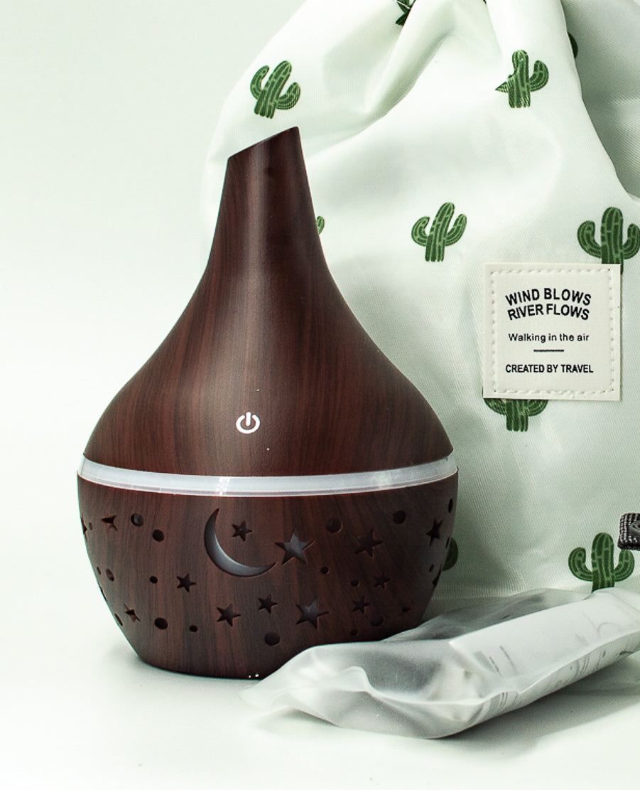 Diffuser  - Moon and Stars Mini dark wood color.