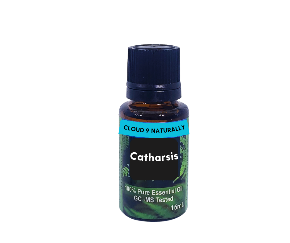 Catharsis essential oil 15m amber bottle.