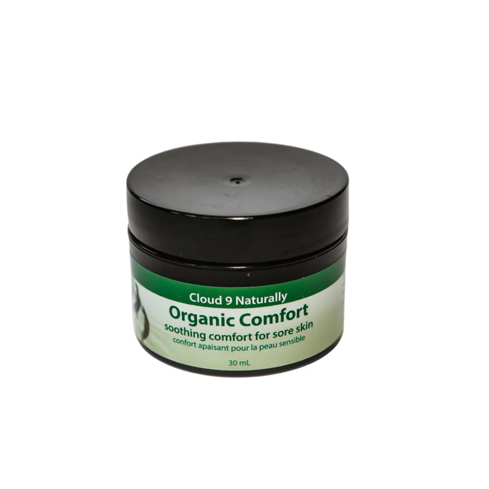 Jar of Cloud 9 Naturally Organic Comfort on a white background