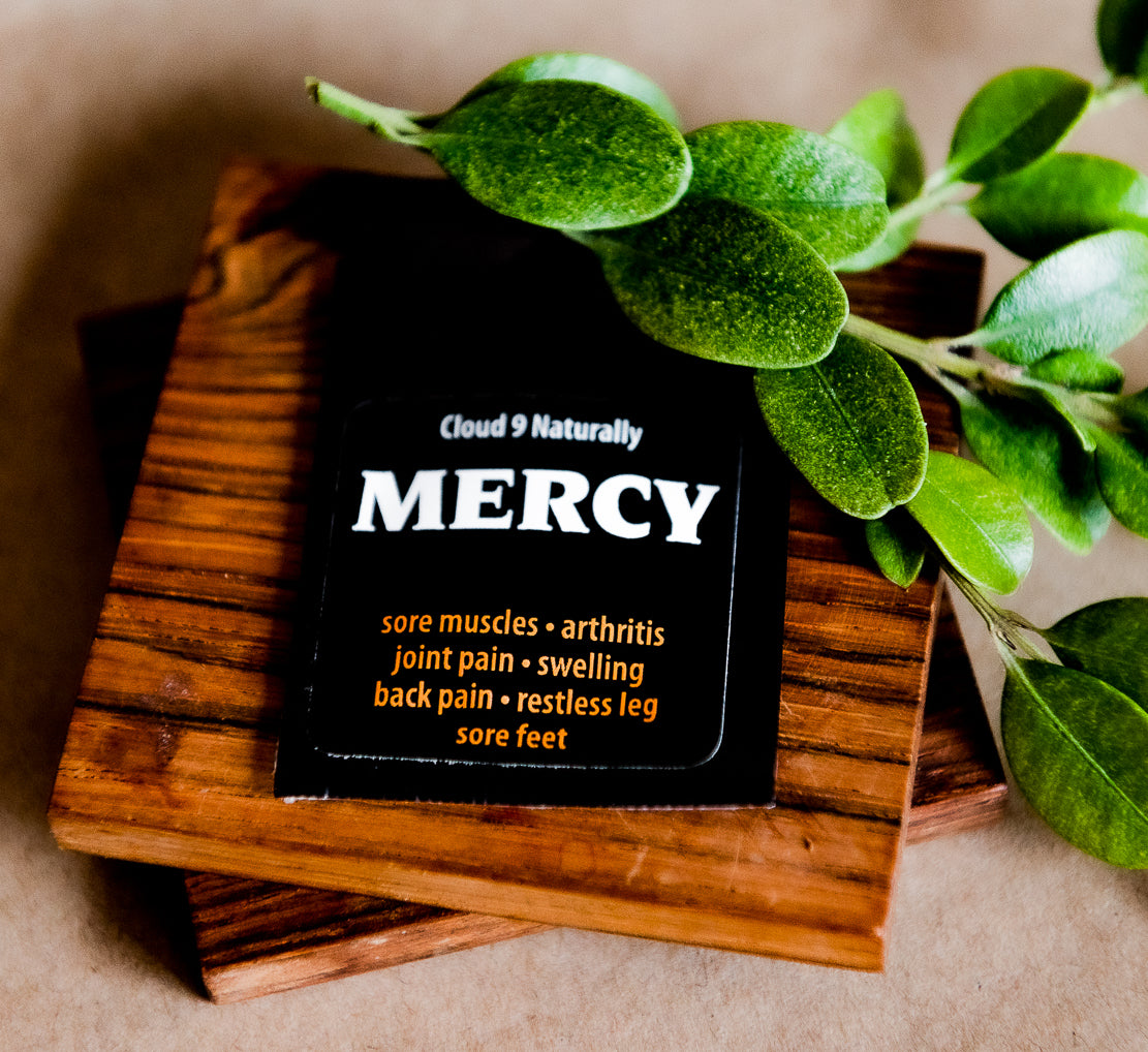 Small square foil sample pack of Mercy Regular lotion.